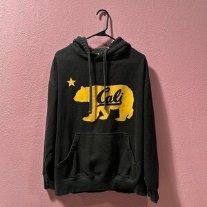 Smart Blanks Mens Gray Yellow Cali California Hooded Pullover Sweatshirt Size L